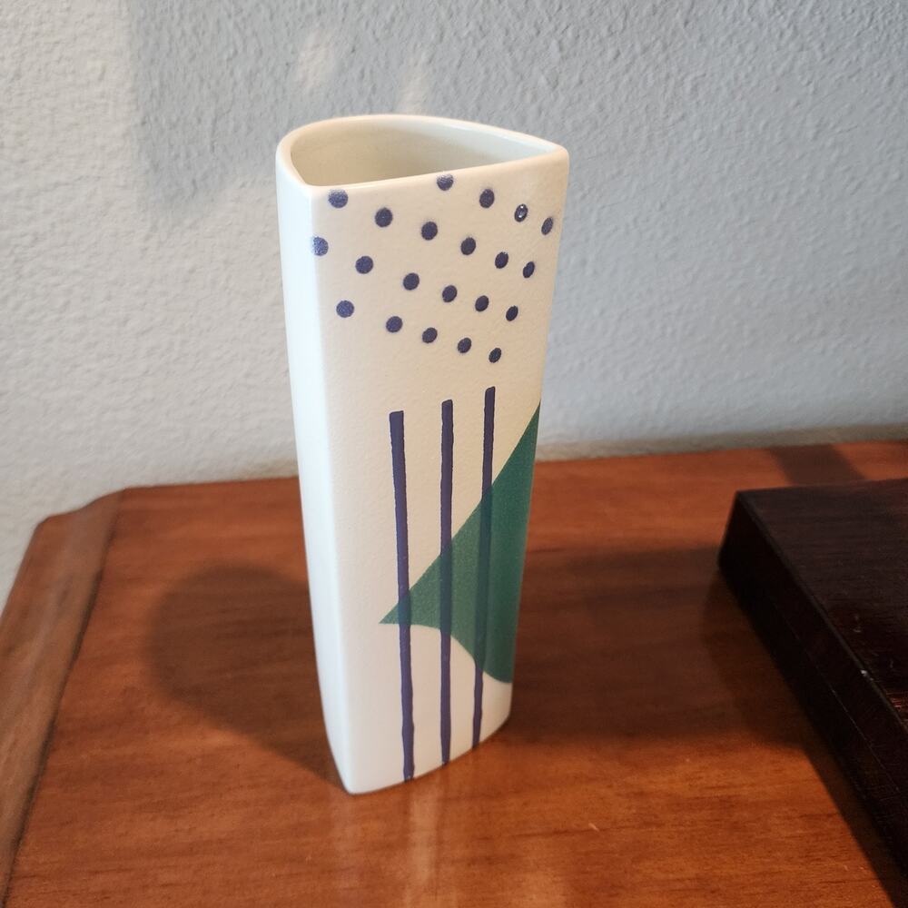 John Bergen Studio Pottery Retro 1990's Post-modernism Ceramic New Wave Vase